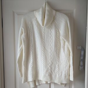 Faded Glory Cream Cowl Neck Sweater